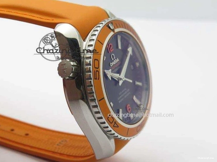 0516 Breathable Planet Ocean SS Bp Maker 45mm Orange Bezel On Orange Rubber Strap A 8221
